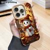 Phone Case: 2D flat lambskin suitable for iPhone 18, 17, 16, 15, 14, 13Pro protective cases, white kitten, Christmas and Halloween gifts