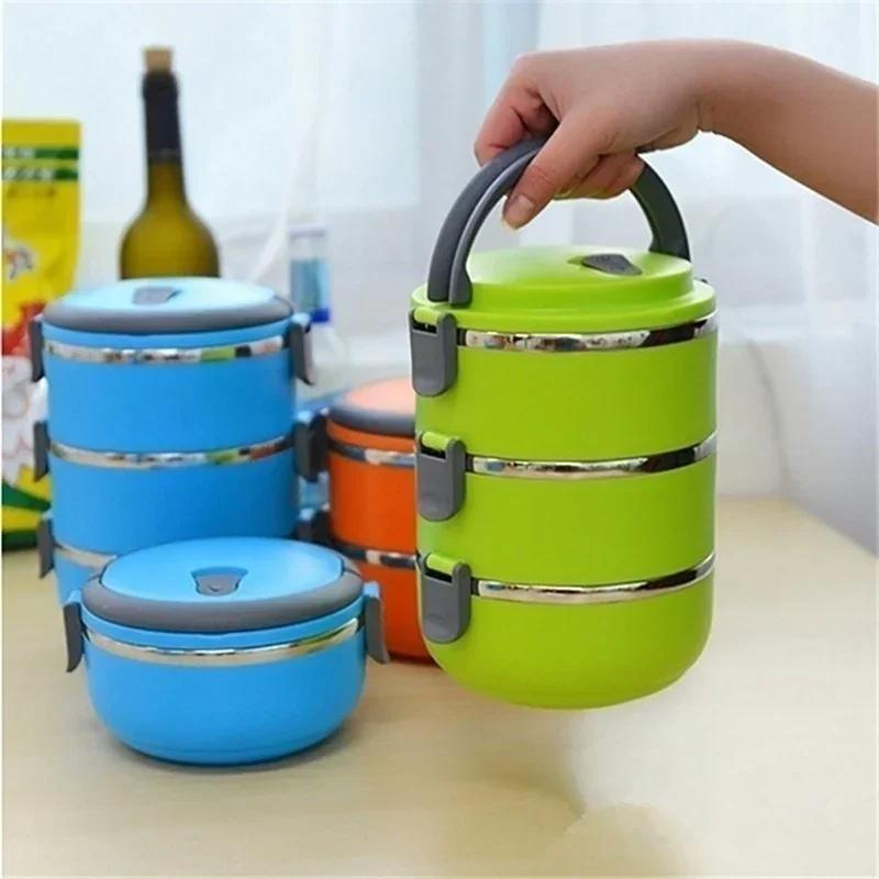 1/2/3/4Layers Stainless Steel Lunch Box Insulated Lunch Box Portable Lunch Box For Student Canteen Large Capacity Bento Boxes