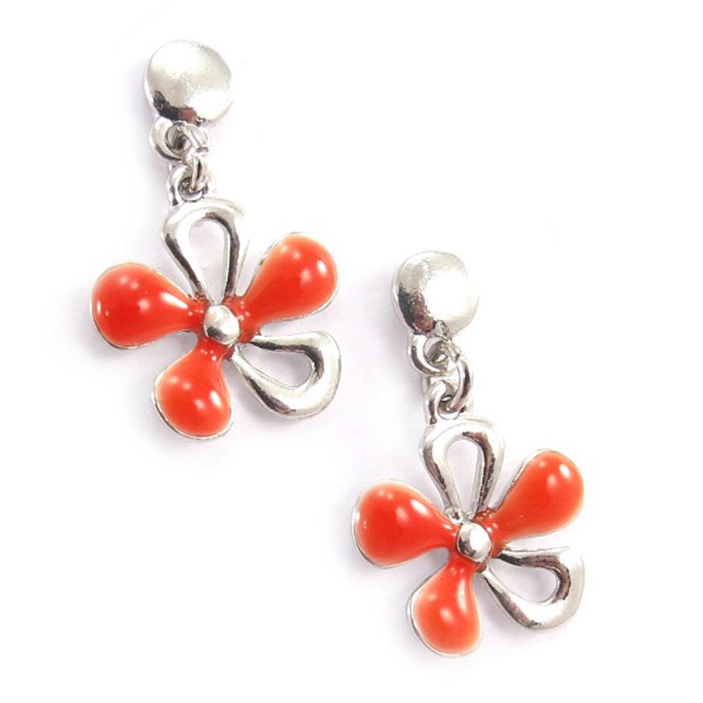 Les Trésors De Lily [J9008] - Designer 'Flora' Orange Earrings