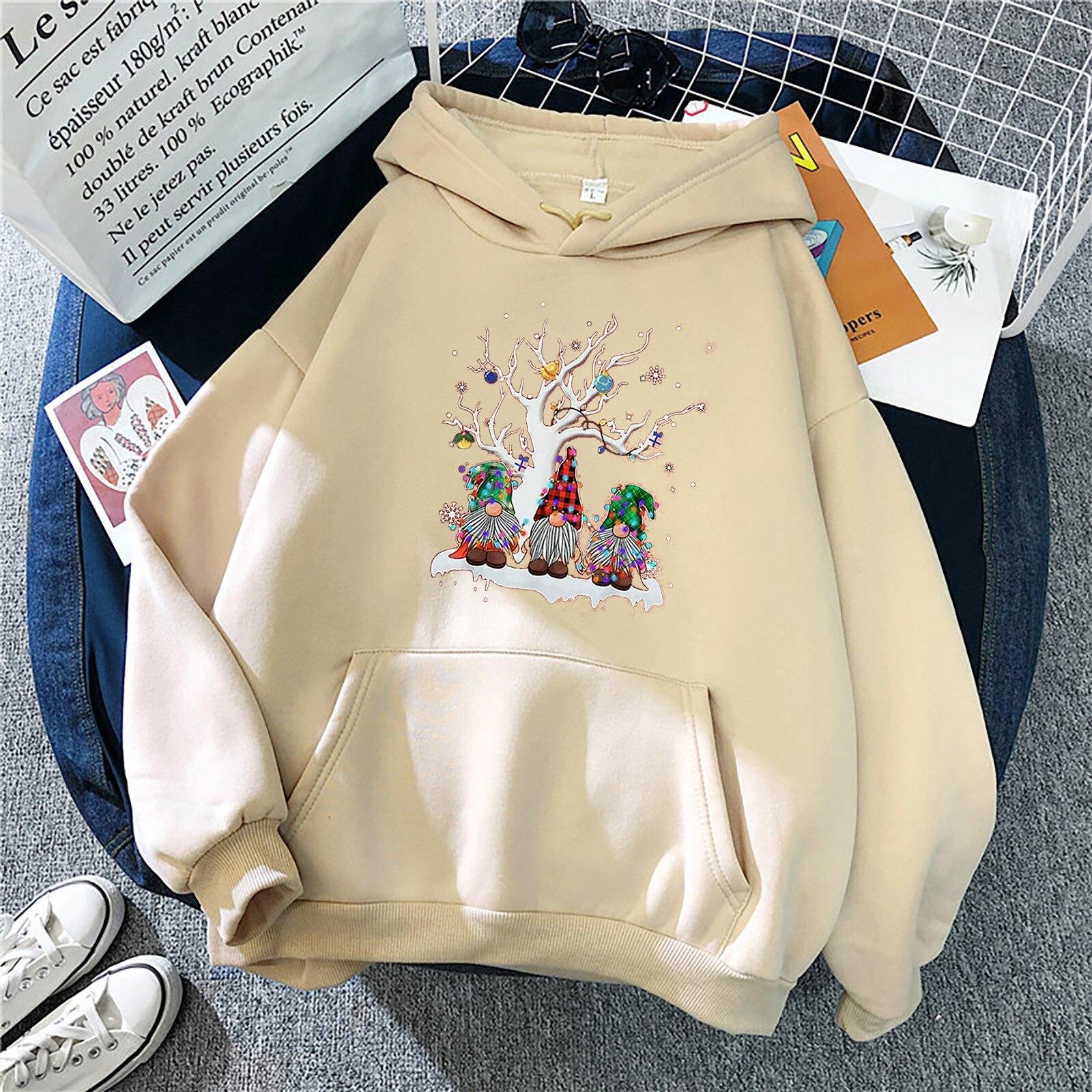 

Толстовки Kawaii Christmas Deer Fawn Print Hoodies Чоловіки Спортивний костюм Аніме Жіночий Світшот Толстовка Одяг 3XL