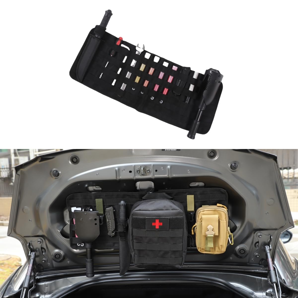 

Сумка для хранения в заднем багажнике для Mazda Многофункциональный Инструменты Детали Инструмент для задней двери Подвесной Легкий Черный MX-5 (2016-2025 гг.), Карман, Органайзер, Хранение, Карман, чёрный