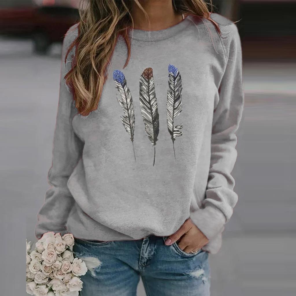 Winter Womens Casual Tops Ladies Print Sweatshirt Blouse Tee Sweater