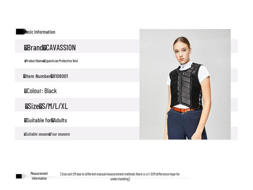 Custom Logo Equestrian Safety Vest for Horse Riding 8108001