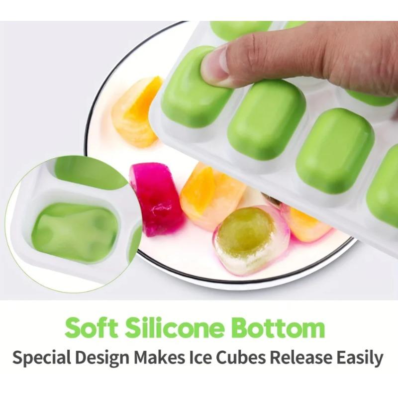 14-facks Iskubslådor Silikon Isform Med Avtagbart Lock DIY Hembakad Glassform För Cocktail Frys Kök Barverktyg