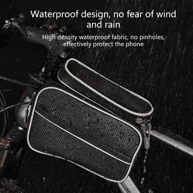 Large Capacity Waterproof Bicycles Front Top Tube Pouch Pannier Bike Phone Mount Holder Handlebar Bag with Touch Screens