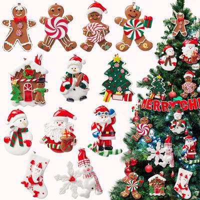 Vánoční hebký hliněný perníkový panáček Santa Claus závěsné přívěsky Veselé vánoční ozdoby na stromeček pro domácnost Vánoční ozdoby Dárky
