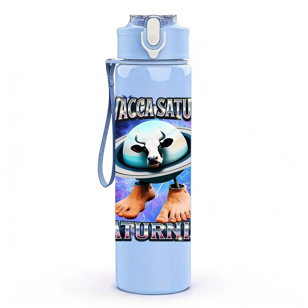 1PC Incoming Sand Worm Game Graphic 750ml Color Plastic Water Bottle Leakproof Flip Straw Lid For Sports Office Home Use