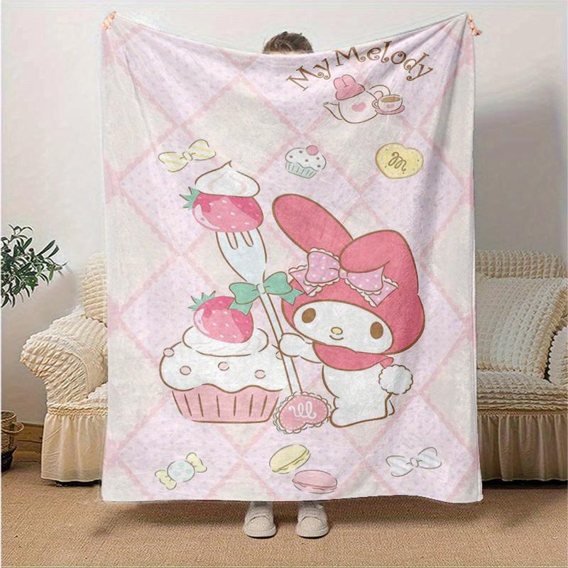 

1pc, Sanrio My Melody Home Decor Flannel Blanket: Perfect Gift for Bedroom, Living Room, Travel, Camping, Car, Beach, Office Naps, Ideal Sofa Cover, O 130x150cm