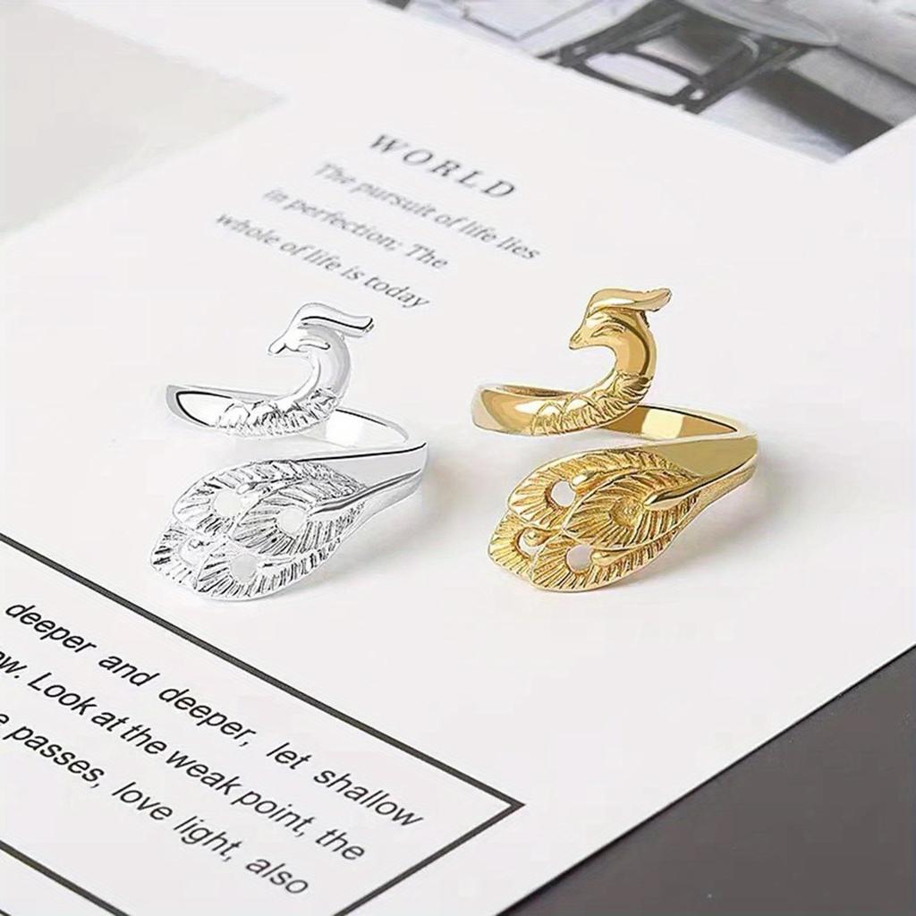2 PCS Metal Knitting Tools Handamde Peacock Finger Ring Blade Needle Braiding Crochet Yarn Guide Accessories Ring Wool Crafts