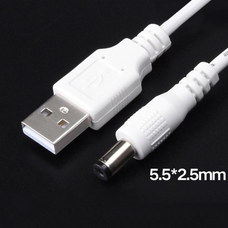 USB To DC5.5x2.5mm Adapter Cable Safe Charging Power Cable DC5.5x2.5 Cable Straight / Curved Head Multiple Protections