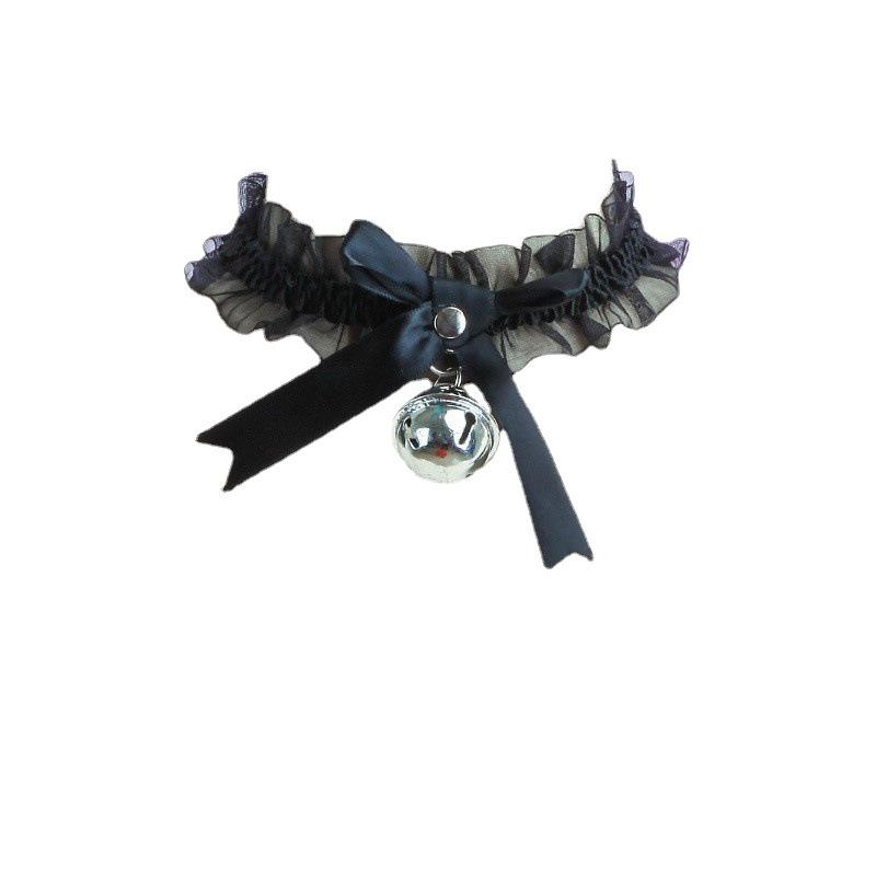 Lace Choker with Small Bell - Sexy Maid Style Clavicle Pendant