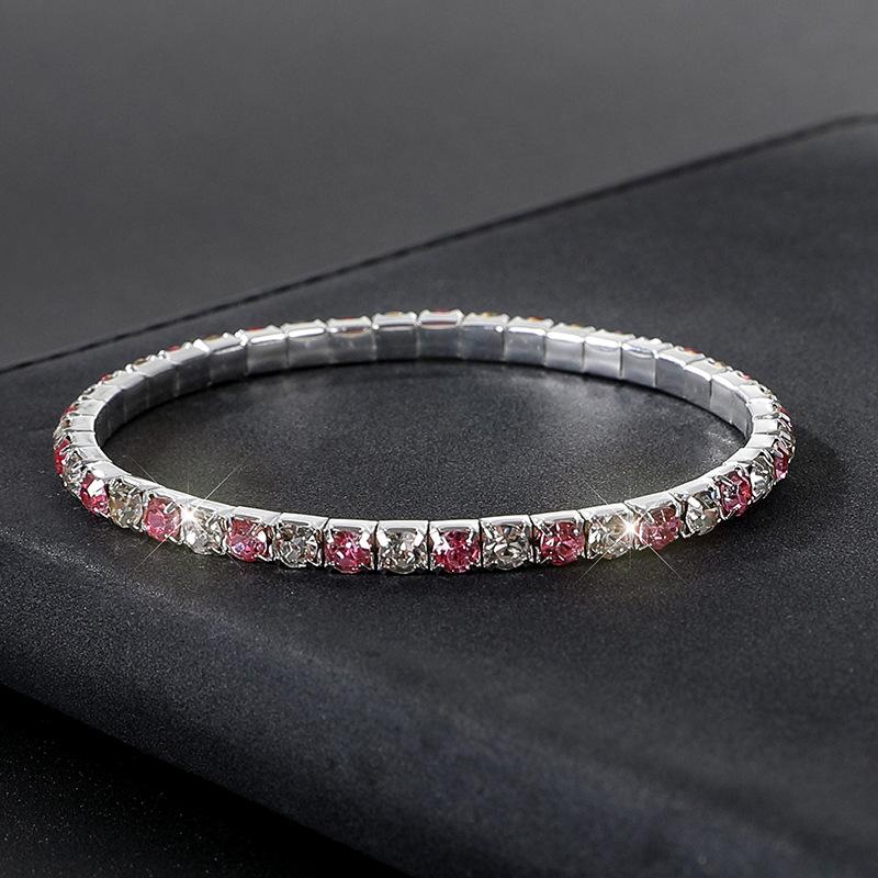 Crystal bracelet full diamond single row elastic bracelet bridal versatile rhinestone bracelet claw chain diamond bracelet women