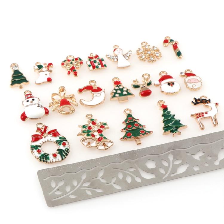 10x Romantic Christmas Charm Metal Alloy Decor New Year Pendant for DIY Bracelet