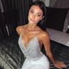 Ins Style, Nightclub Low Cut Backless Outfit, Sparkling Diamond, Chain Strap, Deep V-neck, Crop Top, Sexy Design