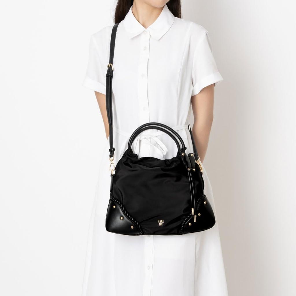 Anna Sui Handbag Butterfly Black 2-Way Twist, Women's,