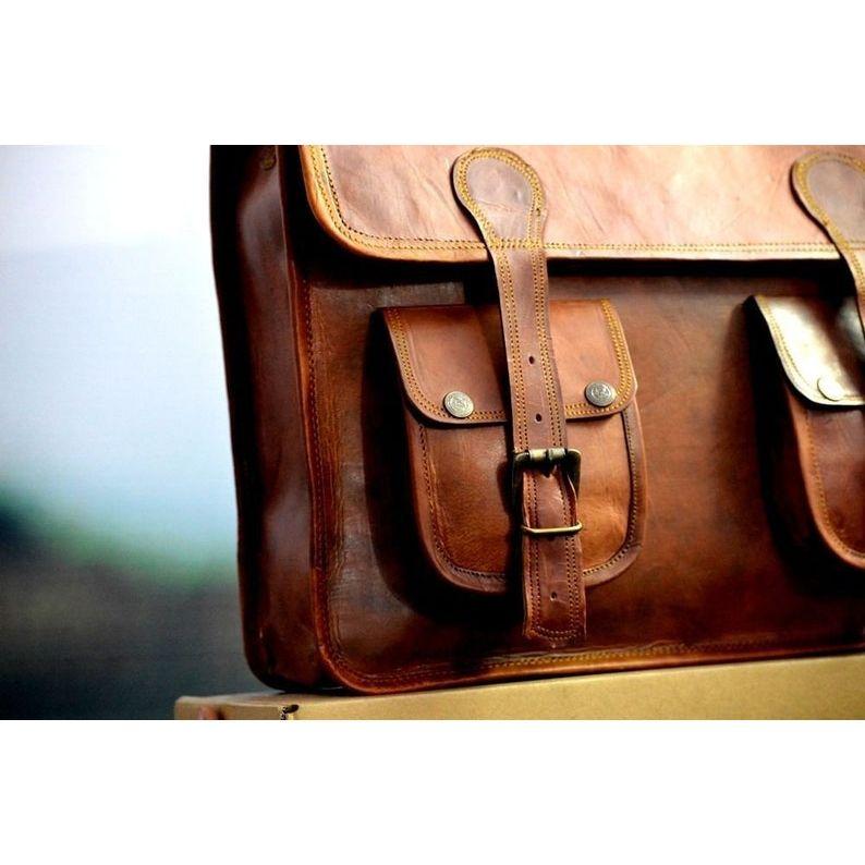 New Brown Vintage Briefcase Satchel Soft Leather Laptop Messenger Shoulder Bag