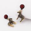 Oil Drop Pendant Zebra Earrings Trend Jewelry Animal  Earrings Enameled Earrings  Summer