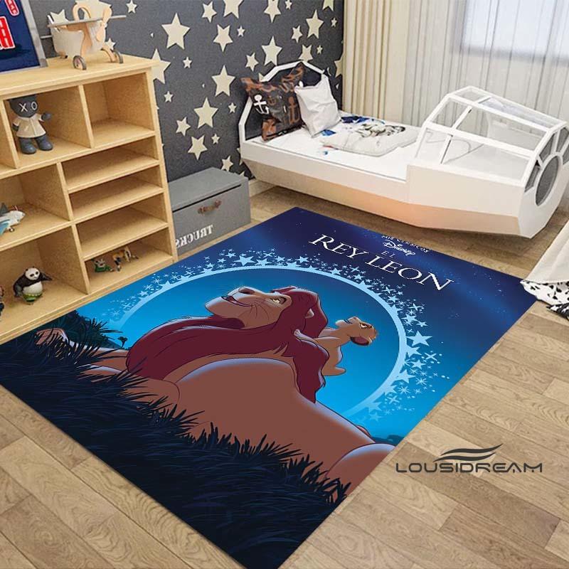 Customizable large Simba Lion King cartoon rug, suitable for living rooms, children's bedrooms, sofas, doormats, and is non-slip