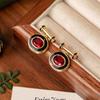 SUYU Fashion Geometry Drop Glaze Enamel Earrings Light Luxury Temperament Simple And Generous Fashion Earrings