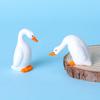 6Pcs Mini Resin White Goose Figurines Cute Cartoon Design And Vivid Colors For Desktop Decor Bonsai Micro Landscape Diy Craft