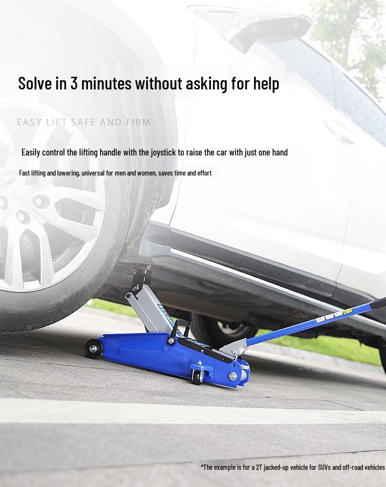 2-Ton Horizontal Hydraulic Car Jack for SUVs – 3T Tire Change Tool