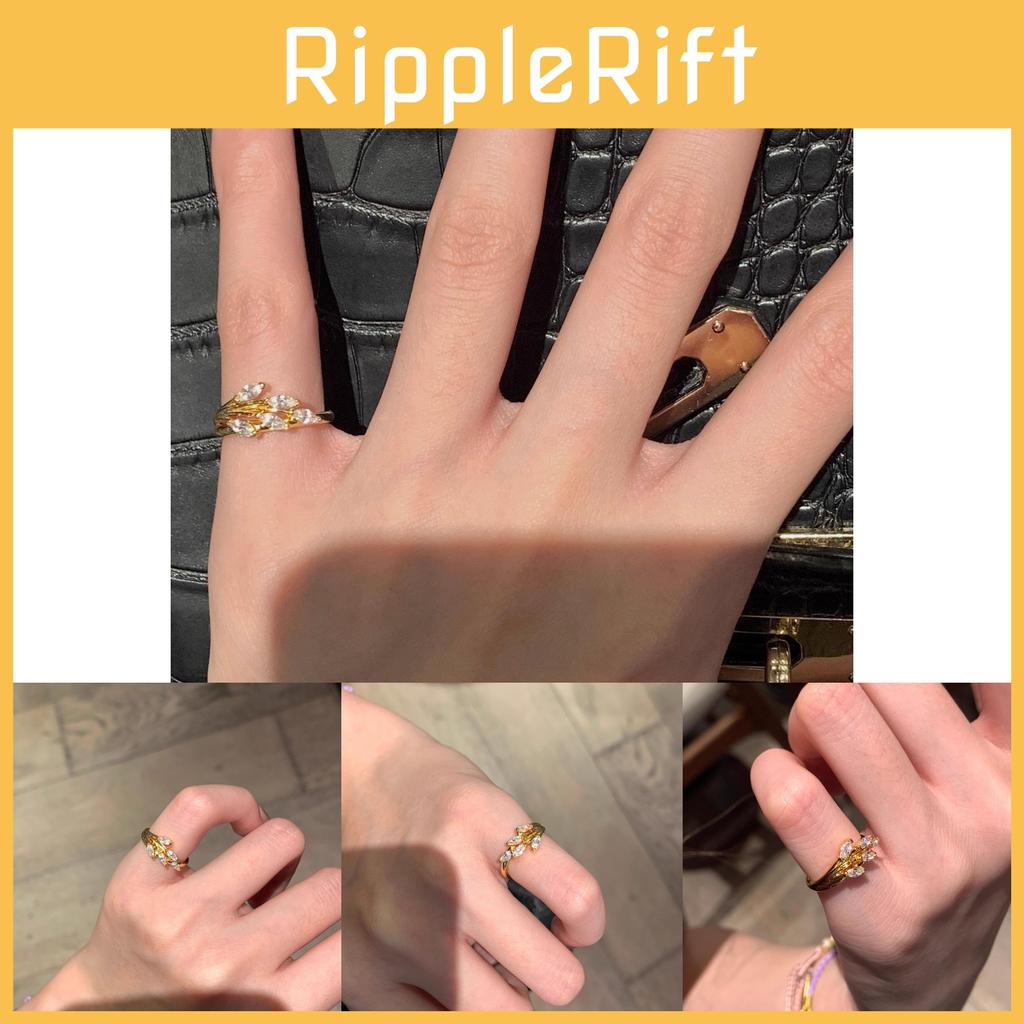 Eleganter Verstellbarer Goldener Weizenährenring Für Damen Stilvoller Minimalistischer Modeschmuck