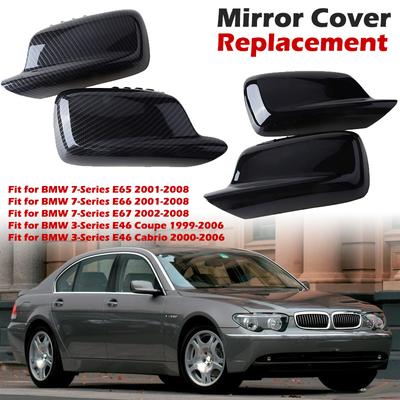 Yan dikiz aynası kapağı kanat ayna kapağı BMW 7 serisi için Fit E65 E66 2001-2008 E67 2002-2008 E46 Coupe araba