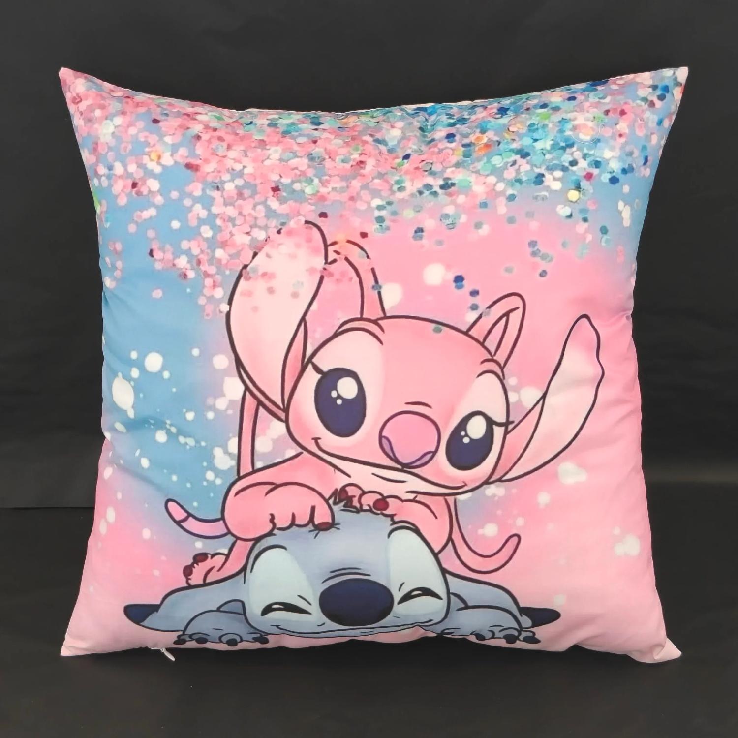 

Милая наволочка Disney Лило и Стич, мультяшная фигурка аниме, ангел, диванная подушка, декор для дома и спальни, каваий, подарки на день рождения A, 30x30cm