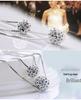 Korean 925 White Gold Clavicle Necklace with Diamond Ball Pendant
