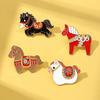 Brooch Pin 2026 Zodiac Horse Brooch Zinc Alloy Enamel Shirt Collars Scarves Badge Traditional Culture Jewelry