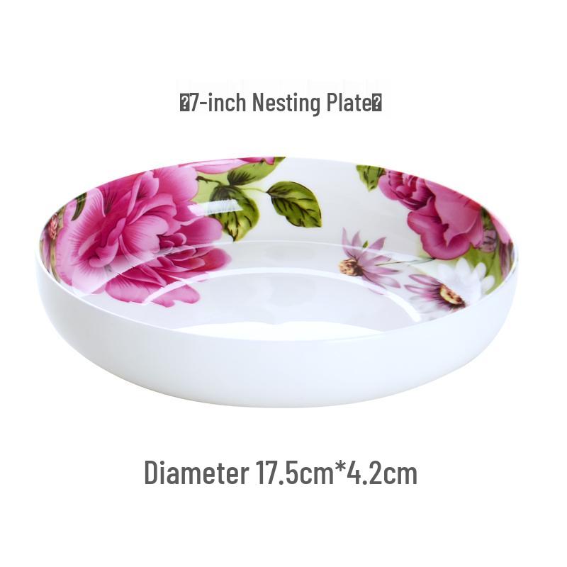 Imperial Concubine 10-inch Porcelain Soup and Serving Plate