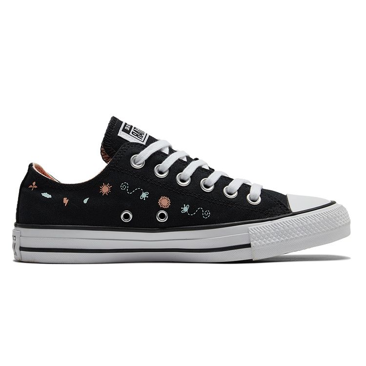 Converse All Star Lace-Up Durable Low-Top Canvas Sneakers Unisex Sneakers Black A03520C