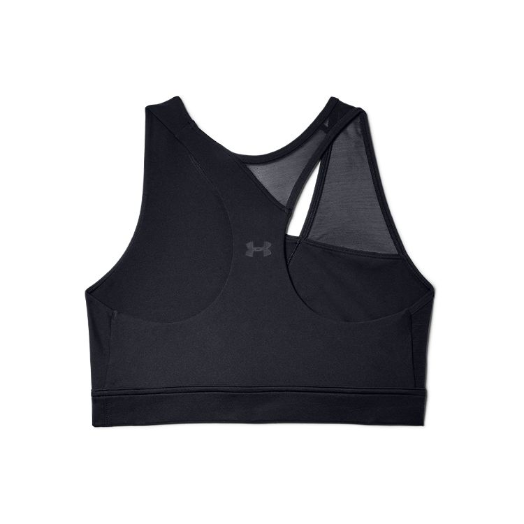 Under Armour Einfarbiger asymmetrischer tief ausgeschnittener Sport-BH Damenunterwäsche Schwarz 1328810-001