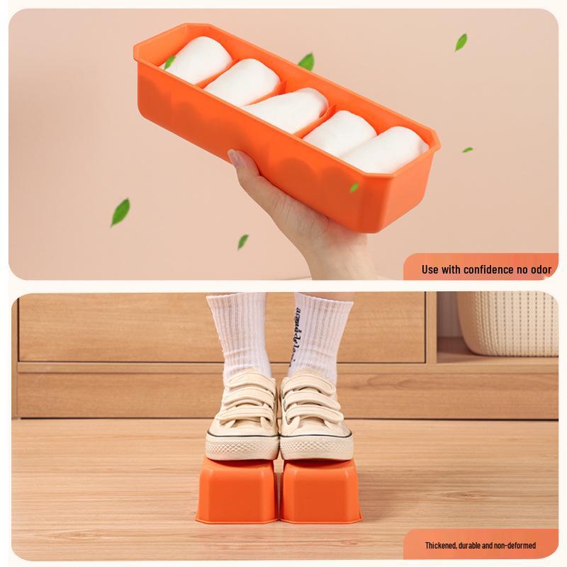 5-Compartment Stackable Plastic Sock and Underwear Organizer Box