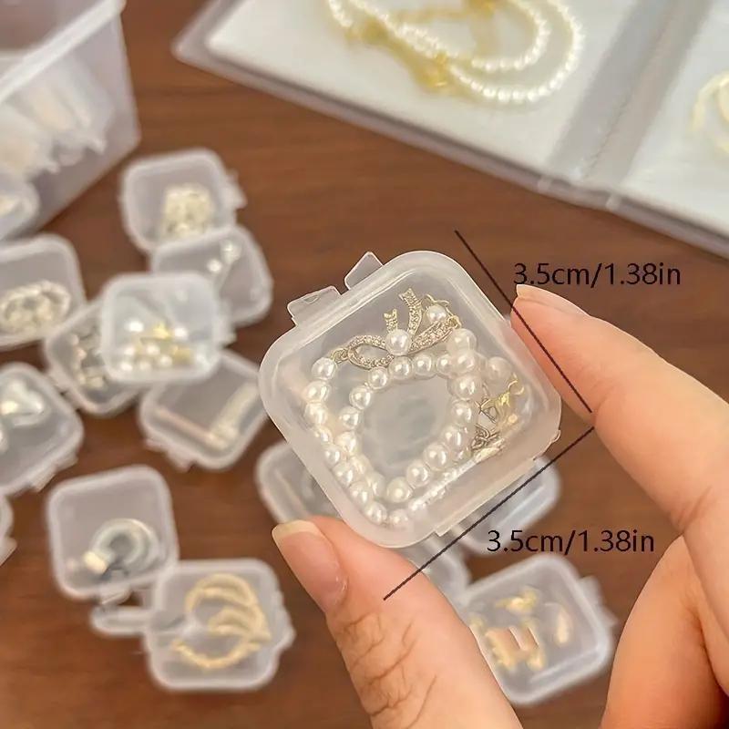 10/20 Only Mini Transparent Jewelry Organizer, Transparent Square Jewelry Box for Necklace Earring Ring Nose Nail