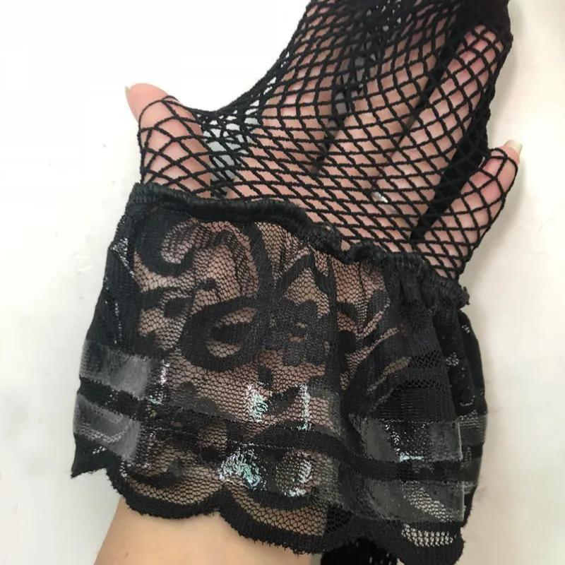 Silicone Non-slip Lace Long Tube Fishnet Stockings Mid-mesh Sexy Hollow Temptation Fashion Women Sexy Lingerie Thigh Stocking