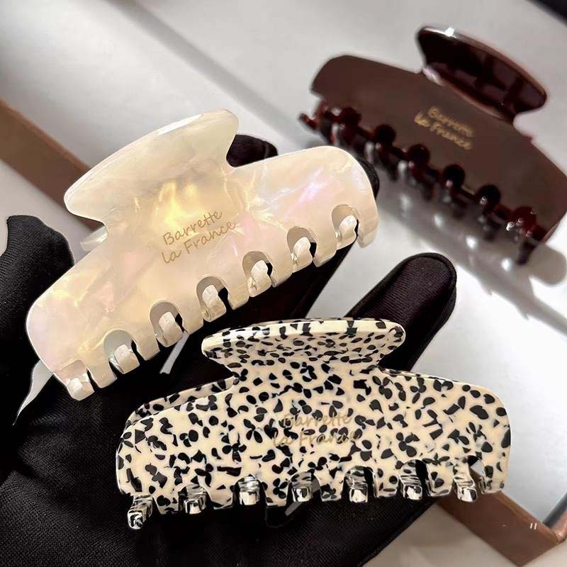 France Fashion Acetate Grab Clip Retro Shark Clip Hair Claw for Women Girls Commute Outfit Matching Hair Accessories