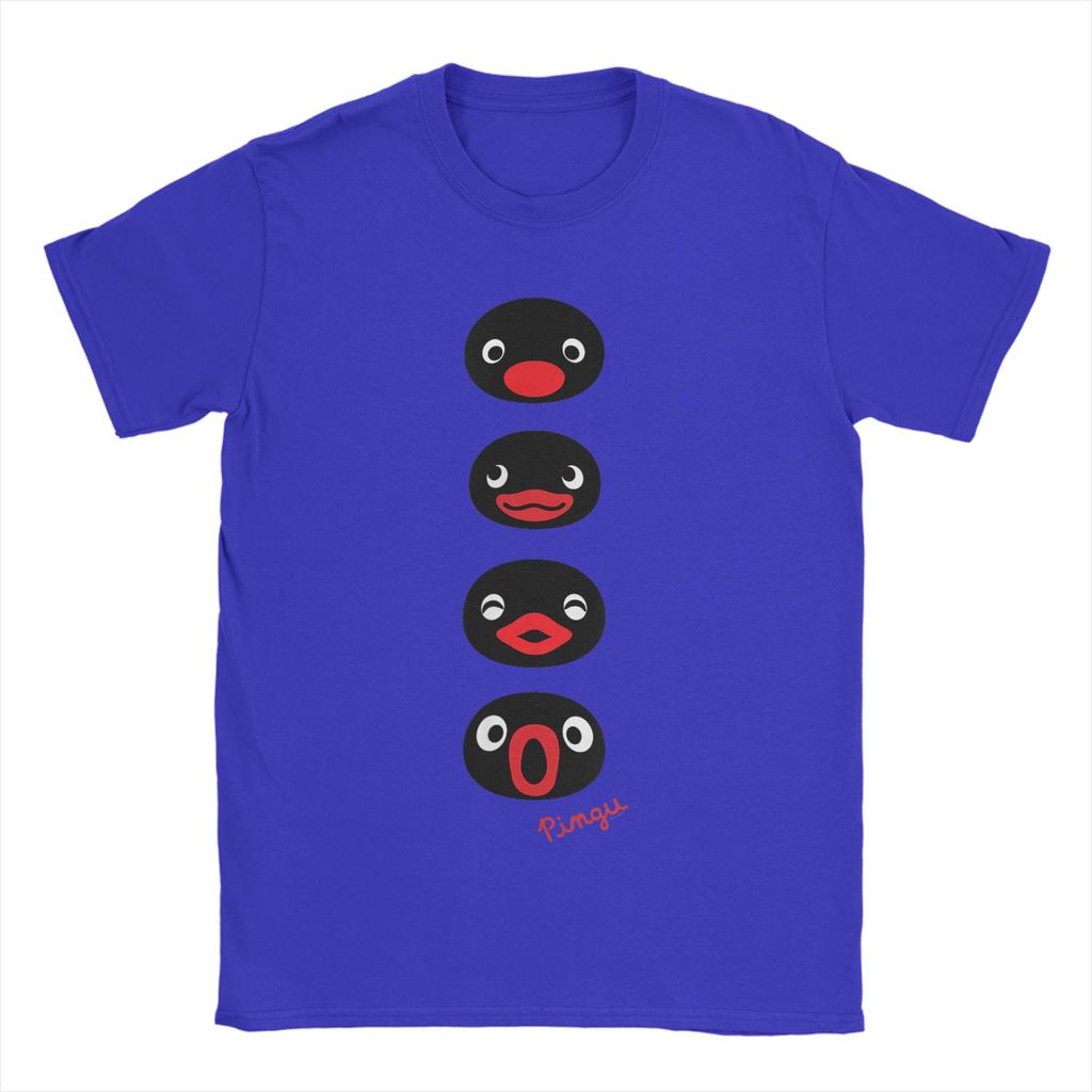 Amazing Pingu Faces of Pingu T-Shirt for Men O Neck Pure Cotton T Shirt Short Sleeve Tees Summer Tops