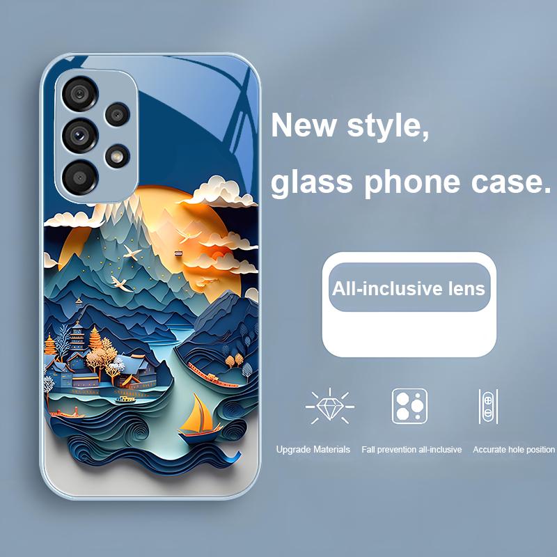 Winter Snow Mountain For Samsung Galaxy S24 Plus S20 21 FE S23 Ultra S8 9 A70 72 73 50 51 52 53 Tempered Glass Phone Case