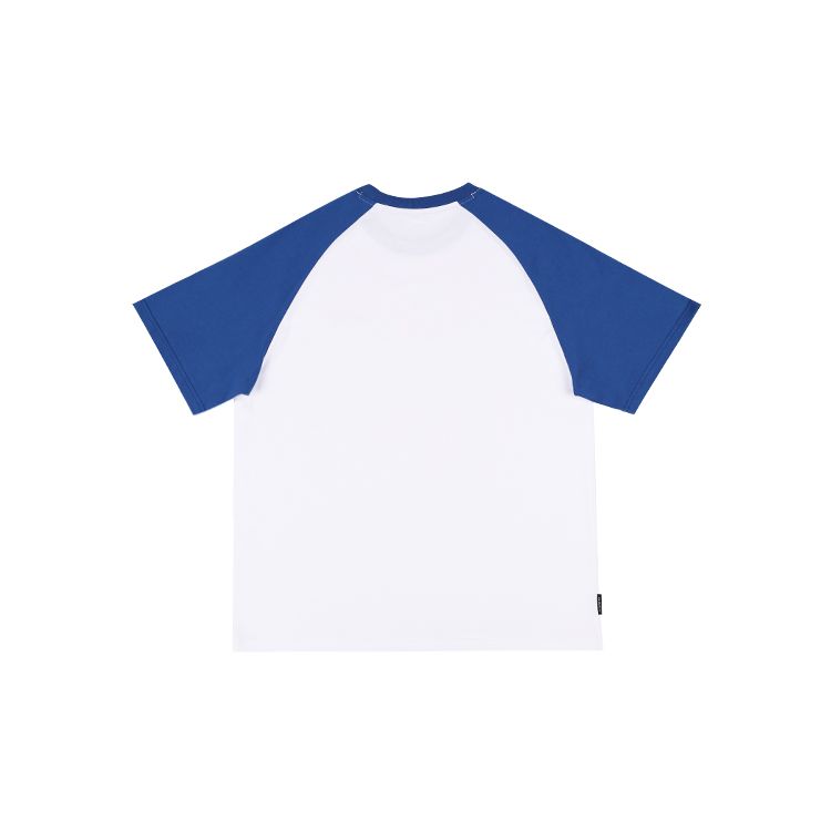 Li Ning Sports Leisure Series Color Block Cotton Short Sleeve T-Shirt Unisex Tops White Blue YHSU169-4