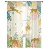 Leopard Tropical Plant Modern Tulle Curtains For Living Room Bedroom Home Kitchen Window Sheer Curtains