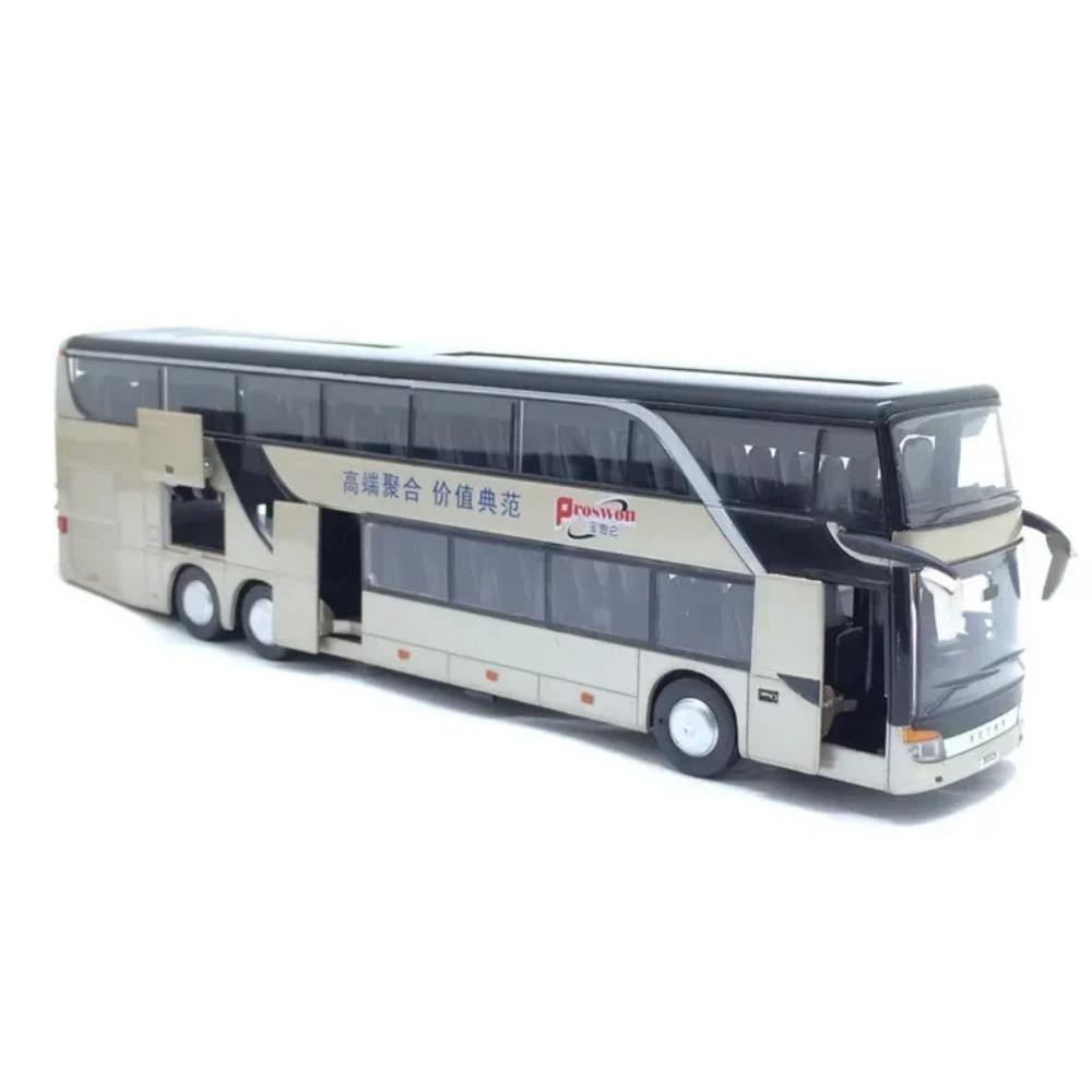 

1:32 Tall Superior Quality Alloy Business Bus Model Metal Diecasts Simulation Luxury Double Sightseeing Bus Pull Back Car Playthings Designed For