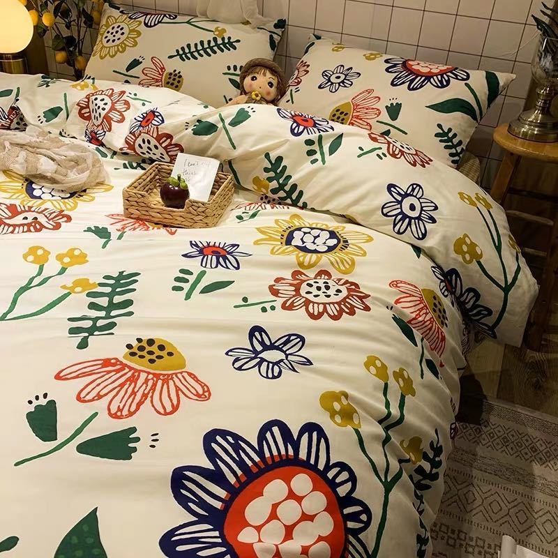 Simple Bedding Four-piece Set Single Double Light Luxury Trendy Home Student Dormitory Bedding