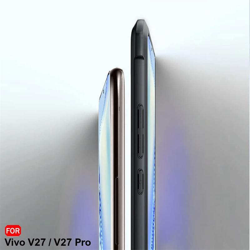 For Vivo V27e V 27e V2237 Case Soft Silicone Edge Hard Back Cover Anti-fall Shockproof Phone Case