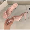 New Style Designer Style Party Dress Women Slippers Shoes Fashion Butterfly-knot Summer Open Toe High Heels Ladies Slides Shoes