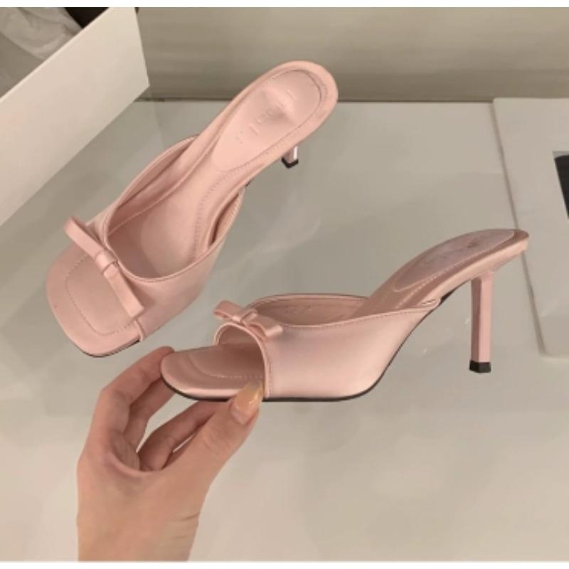 New Style Designer Style Party Dress Women Slippers Shoes Fashion Butterfly-knot Summer Open Toe High Heels Ladies Slides Shoes
