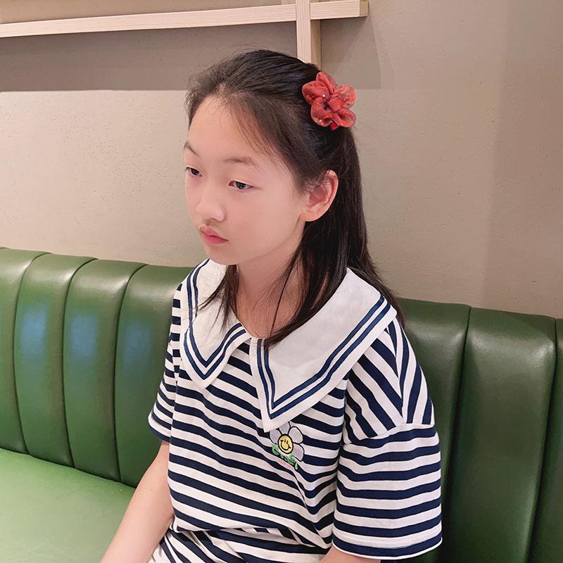 Korean Silk Gauze Flower Hair Tie Rubber Band for Girls