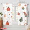 2 Stück, 2D-Flachdruck Beliebte Vorhänge Weihnachtsglocken Geschenke Strümpfe (2) Strapazierfähiger 100% Polyesterstoff (ohne Stange)