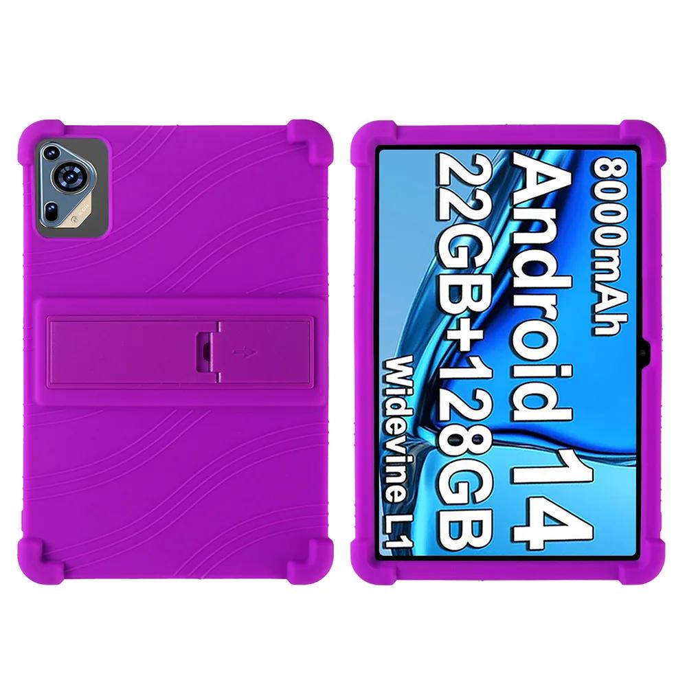Pour Tablette Pad 9 Pro 10,1 pouces Coque en Silicone Adaptée aux Enfants 4 Coins Épais, Résistante aux Chocs, Silicone Souple avec Rabat Réglable Original Pad 9 Pro violet