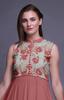 Bimba Aquamarine Green Damask Printed Women Designer Mandarin Collar Anarkali Dress Indian Ethnic Kurta